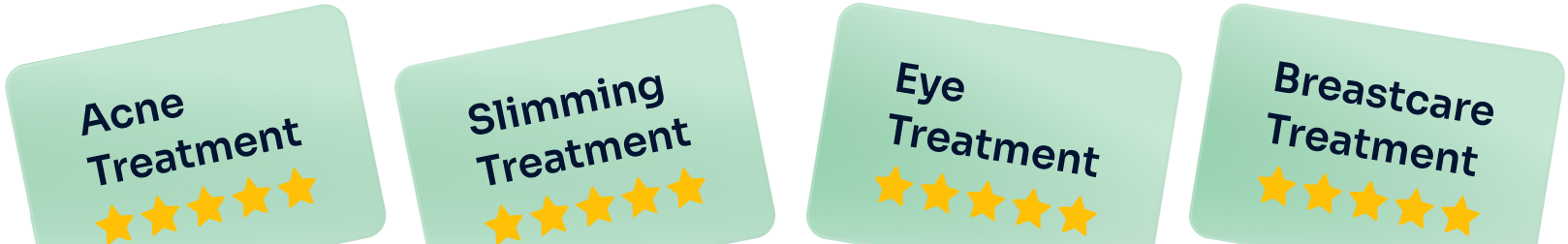 Pilihan treatment: Acne Treatment, Slimming Treatment, Eye Treatment, Breastcare Treatment